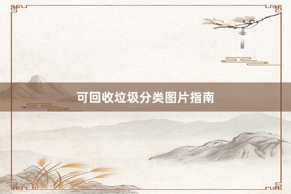 可回收垃圾分类图片指南