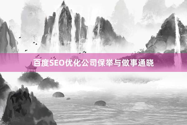 百度SEO优化公司保举与做事通晓