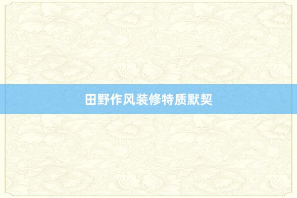田野作风装修特质默契